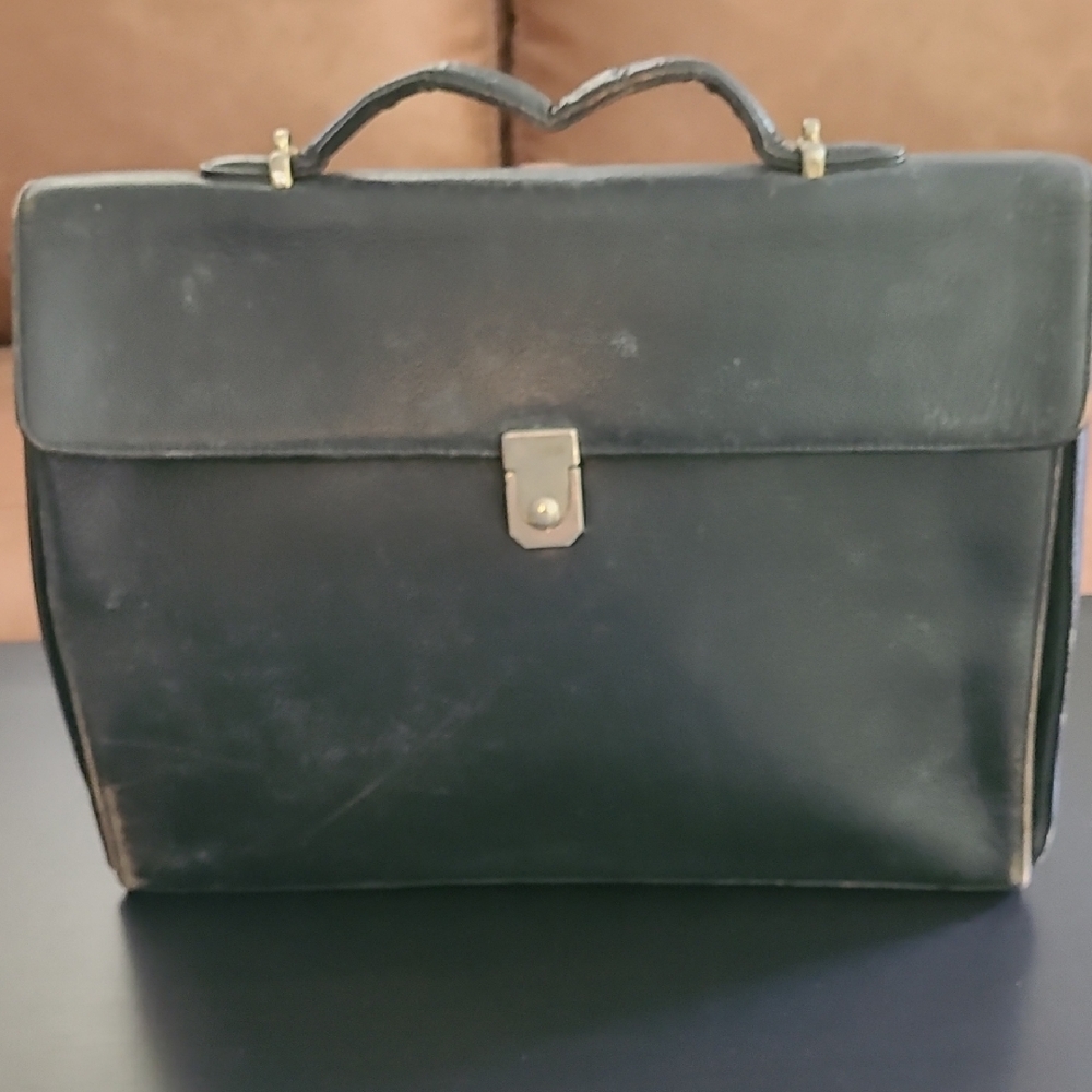 Burberry Black Leather Men's Briefcase